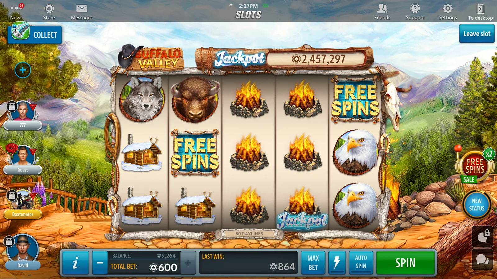 Tampilan permainan slot dengan reel dan simbol visual berwarna